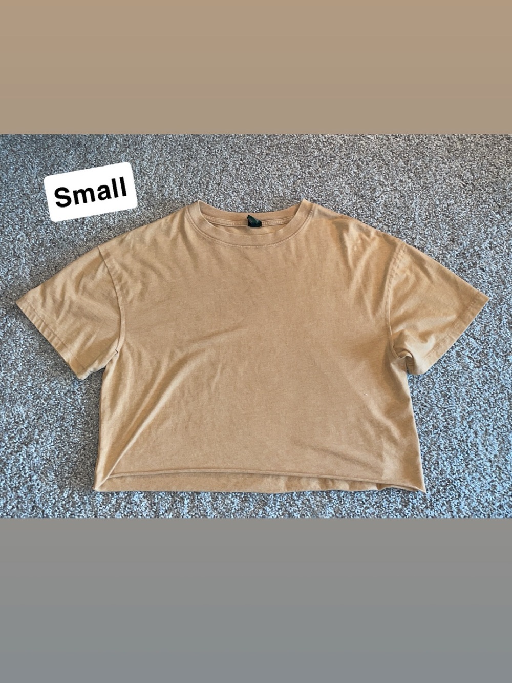 wild fable Tan Cropped Crewneck Tee